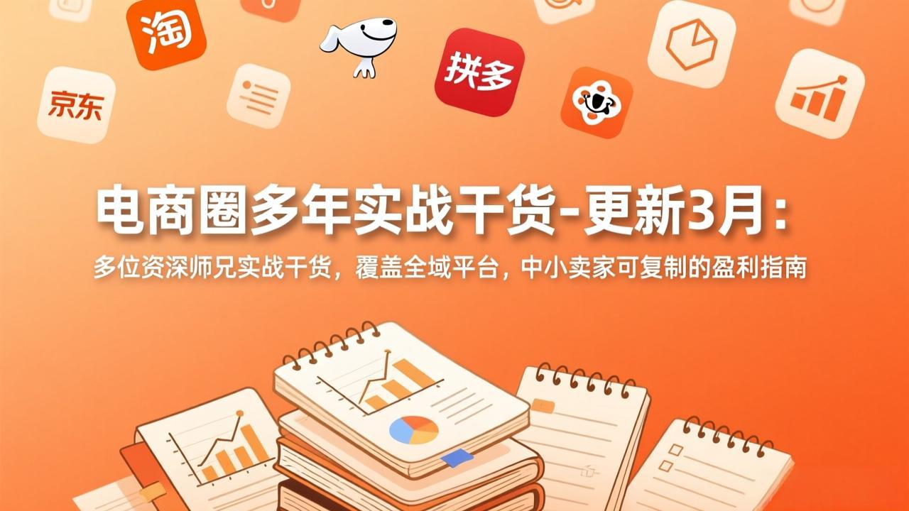 电商圈多年实战干货-更新3月：多位资深师兄实战干货，覆盖全域平台，中小卖家可复制的盈利指南-自媒小站网创副业站