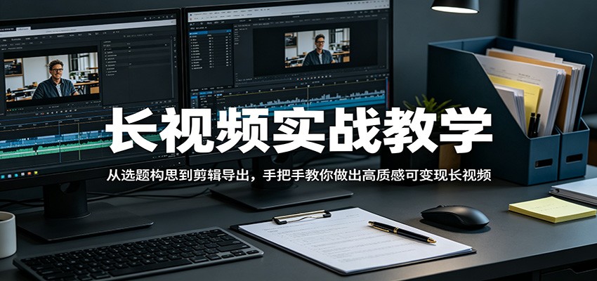 长视频实战教学，从选题构思到剪辑导出，手把手教你做出高质感可变现长视频-自媒小站网创副业站