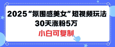 不露脸也能火！2025“氛围感美女”短视频玩法，30天涨粉5W小白可复制-自媒小站网创副业站