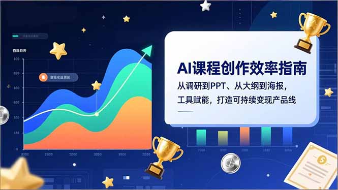 AI课程创作效率指南，从调研到PPT、从大纲到海报，工具赋能，打造可持续变现产品线-自媒小站网创副业站