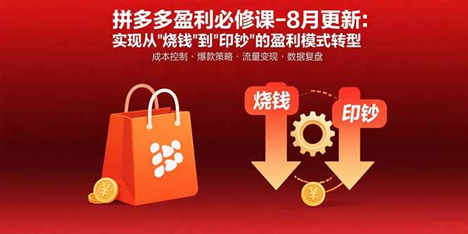 拼多多盈利必修课-8月更新：突破运营瓶颈 实现从烧钱到印钞的盈利模式转型-自媒小站网创副业站