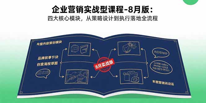 企业营销实战型课程-8月版：四大核心模块，从策略设计到执行落地全流程-自媒小站网创副业站
