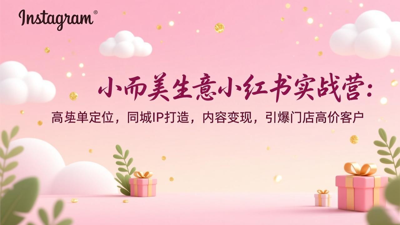 小而美生意小红书实战营：高客单定位，同城IP打造，内容变现，引爆门店高价客户-自媒小站网创副业站