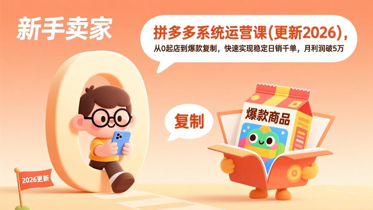 拼多多系统运营课(更新2026-自媒小站网创副业站