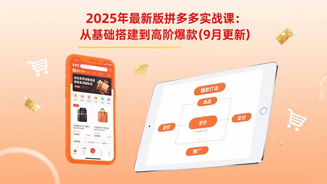 2025年最新版拼多多实战课：从基础搭建到高阶爆款(9月更新-自媒小站网创副业站