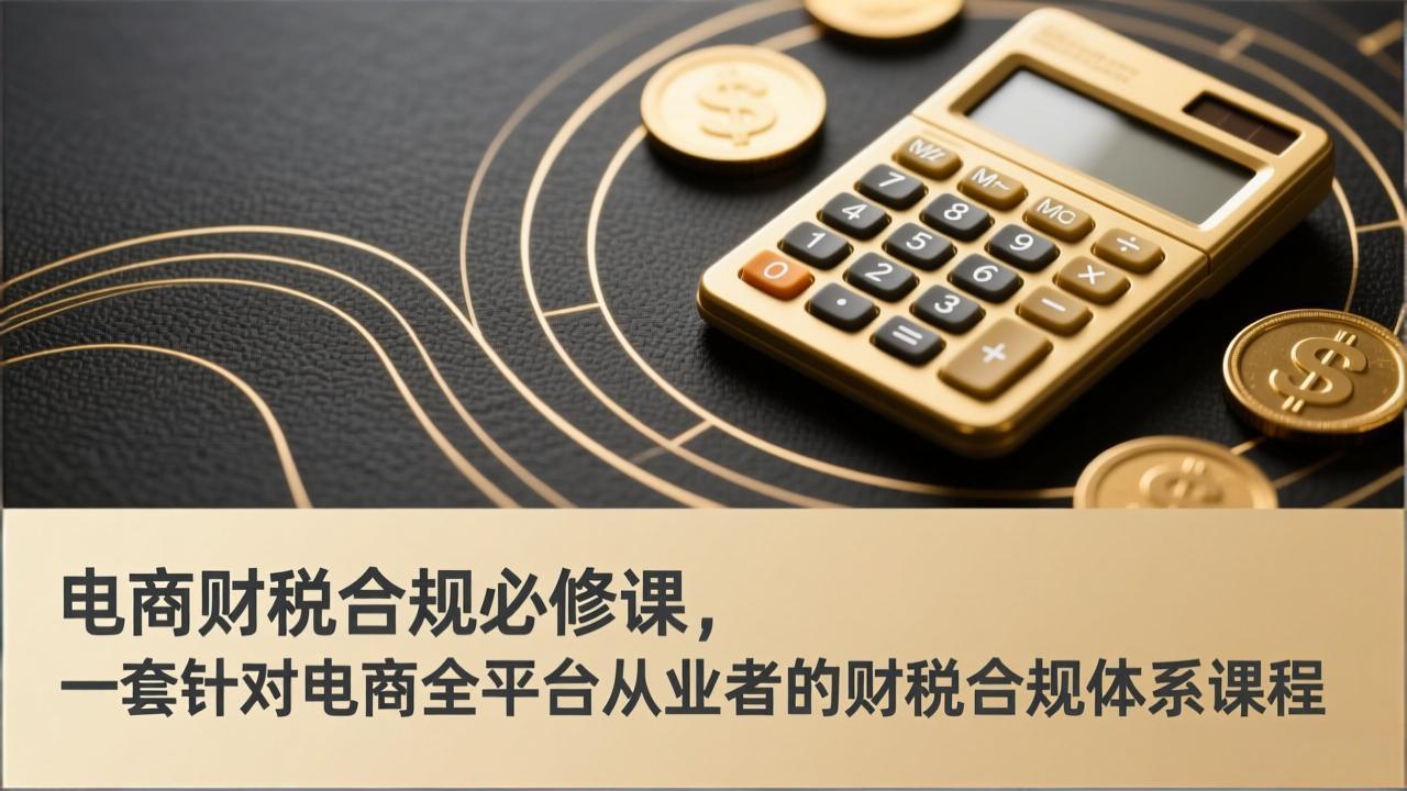 电商财税合规必修课，是一套针对电商全平台从业者的财税合规体系课程-自媒小站网创副业站