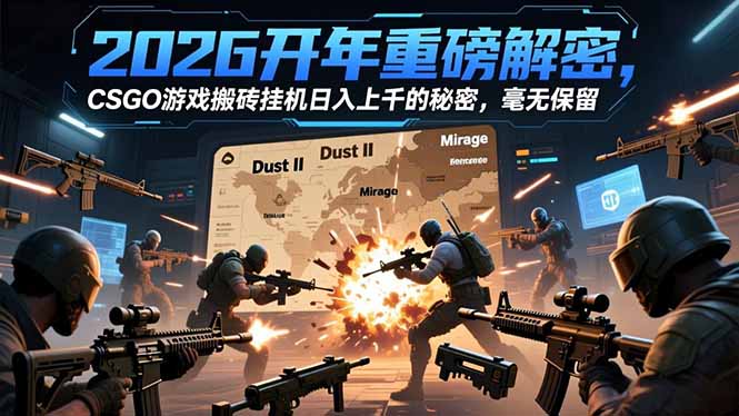 2026开年重磅解密，CSGO游戏搬砖挂机日入上千的秘密，毫无保留-自媒小站网创副业站