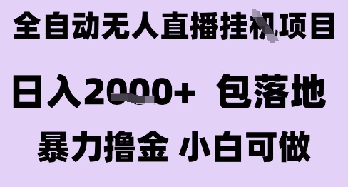 最新全自动抖音无人直播挂G项目，日入2k+ 包落地暴力撸金，小白可做【揭秘】-自媒小站网创副业站