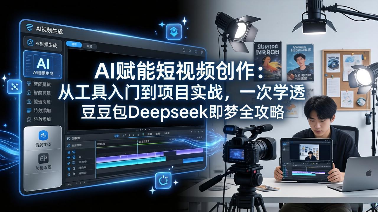 AI赋能短视频创作：从工具入门到项目实战，一次学透豆包Deepseek即梦全攻略-自媒小站网创副业站