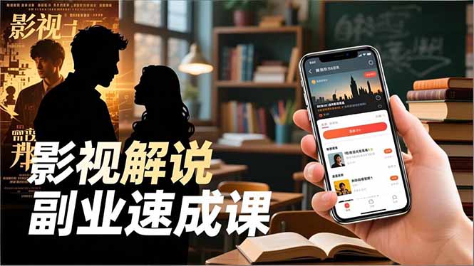 Tk影视解说副业速成课，软件安装、全流程实操、爆款预设，新手两周变现-自媒小站网创副业站