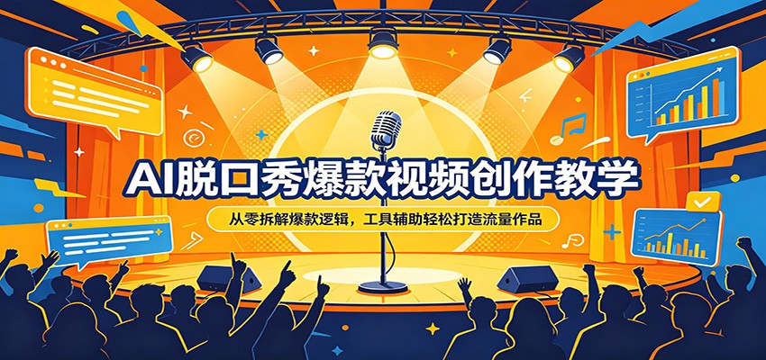 AI脱口秀爆款视频创作教学：从零拆解爆款逻辑，工具辅助轻松打造流量作品-自媒小站网创副业站
