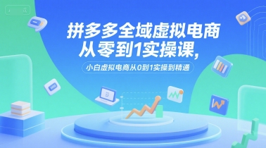 拼多多全域虚拟电商从零到1实操课，小白虚拟电商从0到1实操到精通-自媒小站网创副业站