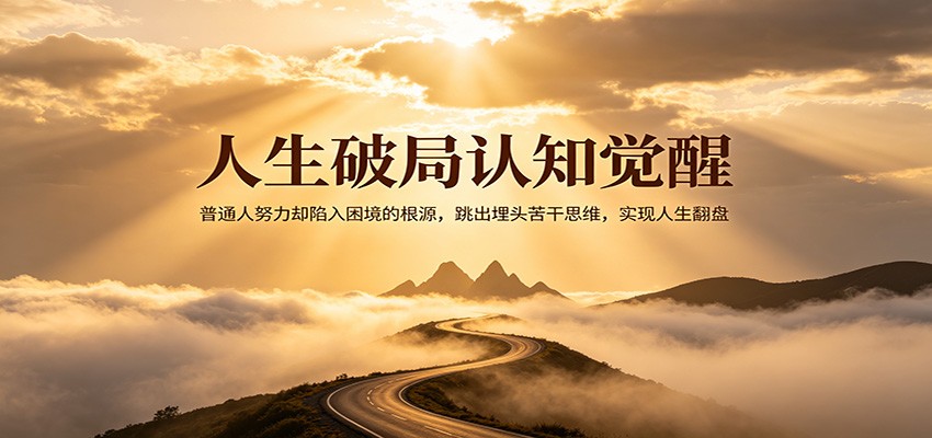 人生破局认知觉醒，普通人努力却陷入困境的根源，跳出埋头苦干思维，实现人生翻盘-自媒小站网创副业站