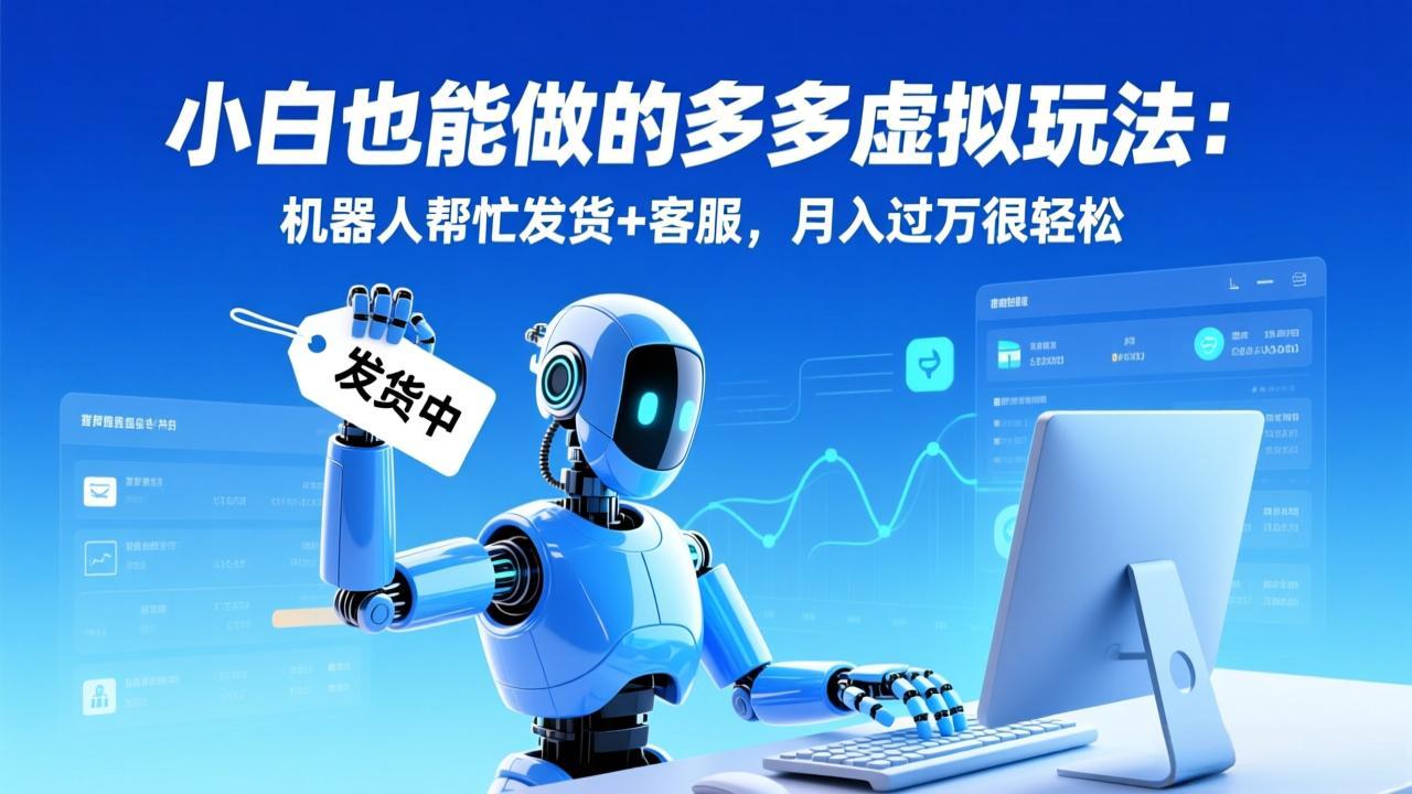 小白也能做的多多虚拟玩法：机器人帮忙发货+客服，月入过万很轻松-自媒小站网创副业站