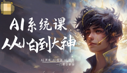 AI系统课程，从小白到大神系统学AI，AI声音-AI绘画-AI视频一门课全掌握-自媒小站网创副业站