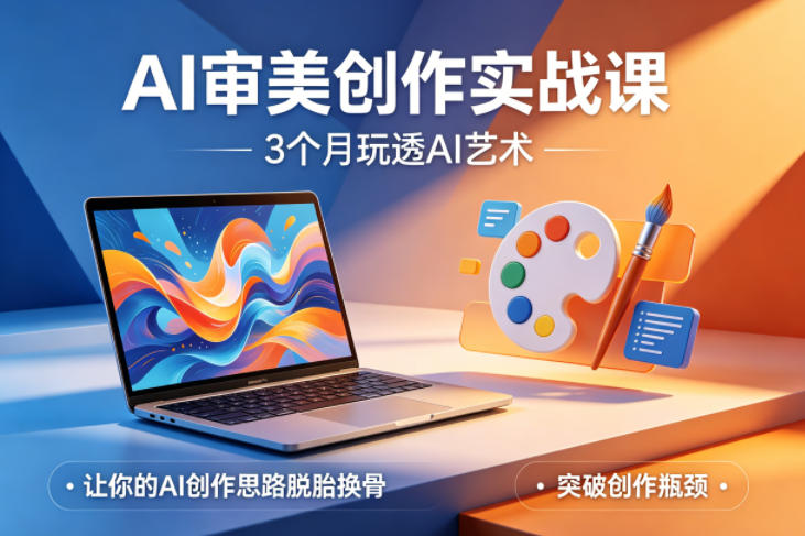 AI审美创作实战课，3个月玩透AI艺术，让你的AI创作思路脱胎换骨，突破创作瓶颈-自媒小站网创副业站