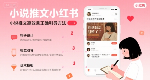 小说推文小红书高转化引导方法实操课，小说推文高效且正确引导方法-自媒小站网创副业站