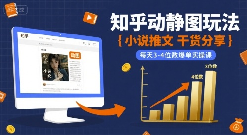 小说推文干货分享之知乎动静图玩法，每天3-4位数爆单实操课-自媒小站网创副业站