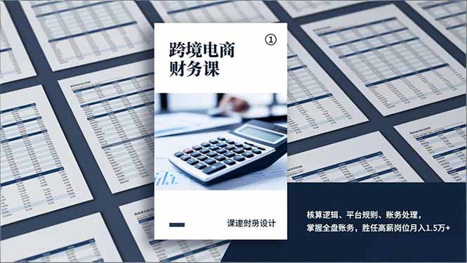 跨境电商财务课，核算逻辑、平台规则、账务处理，掌握全盘账务，胜任高薪岗位月入1.5万+-自媒小站网创副业站