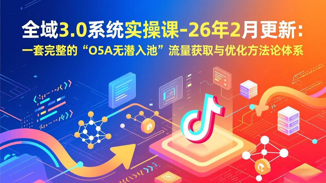 全域3.0系统实操课-26年2月更新：一套完整的“O5A无潜入池”流量获取与优化方法论体系-自媒小站网创副业站