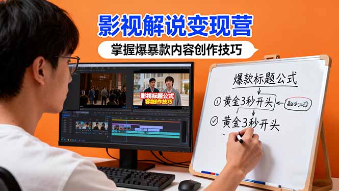 影视解说变现营：通过30+实战案例爆款内容创作技巧，掌握影视解说盈利密码-自媒小站网创副业站
