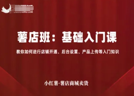 小红薯薯店商城卖货，基础入门课，教你如何进行店铺开通、后台设置、产品上传等入门知识-自媒小站网创副业站