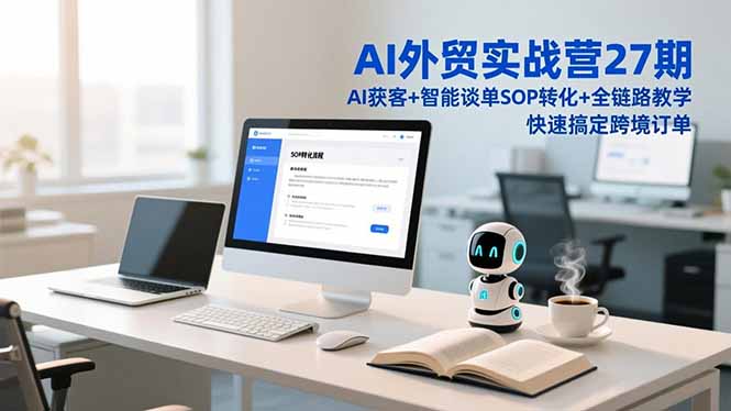 AI外贸实战营27期，AI获客+智能谈单+SOP转化+全链路教学，快速搞定跨境订单-自媒小站网创副业站