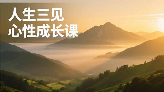 人生三见心性成长课，见天地众生自己，搞透人性安顿身心，活出清晰自我，内在富足无价-自媒小站网创副业站