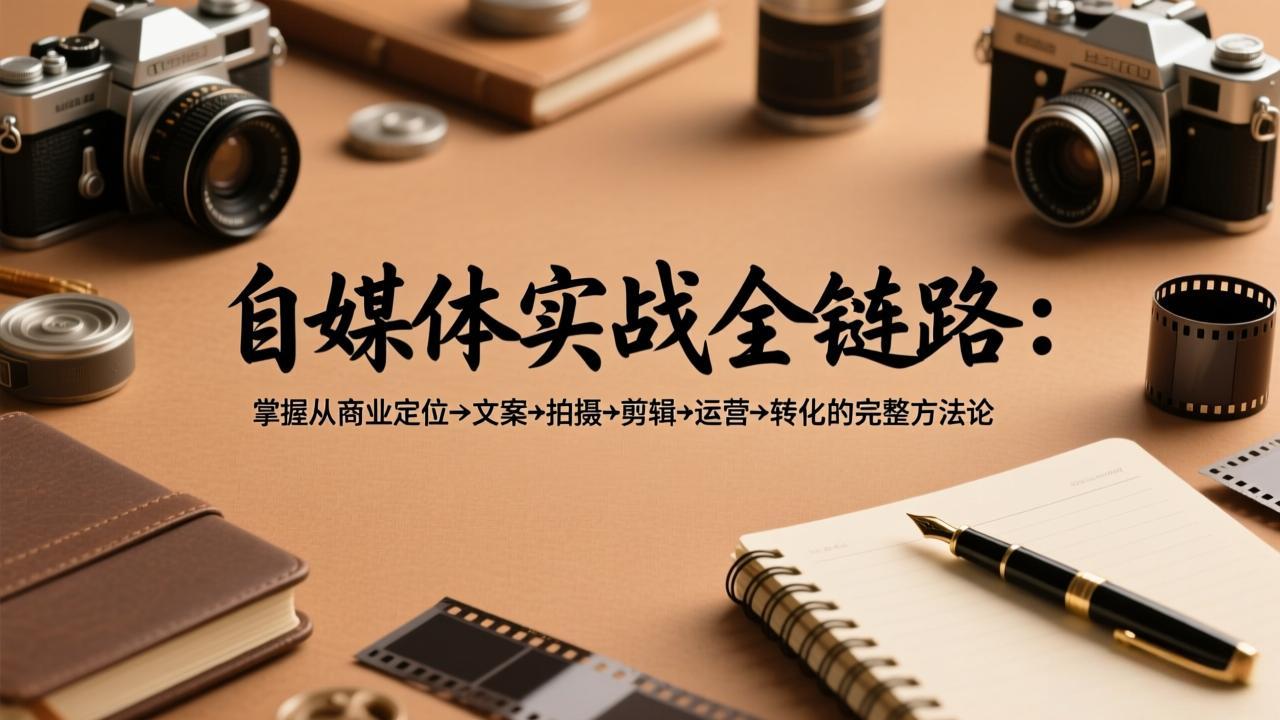 自媒体实战全链路：掌握从商业定位→文案→拍摄→剪辑→运营→转化的完整方法论-自媒小站网创副业站