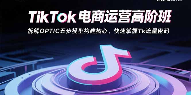 TikTok电商运营高阶班：拆解OPTIC五步模型构建核心，快速掌握Tk流量密码-自媒小站网创副业站
