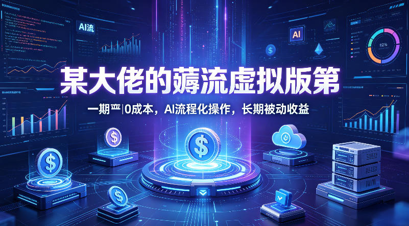 某大佬的薅流虚拟版第一期丨0成本，AI流程化操作，长期被动收益-自媒小站网创副业站