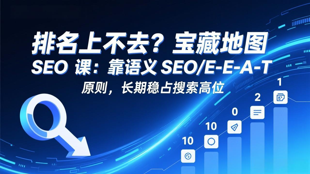 排名上不去？宝藏地图 SEO 课：靠语义 SEO+E-E-A-T 原则，长期稳占搜索高位-自媒小站网创副业站