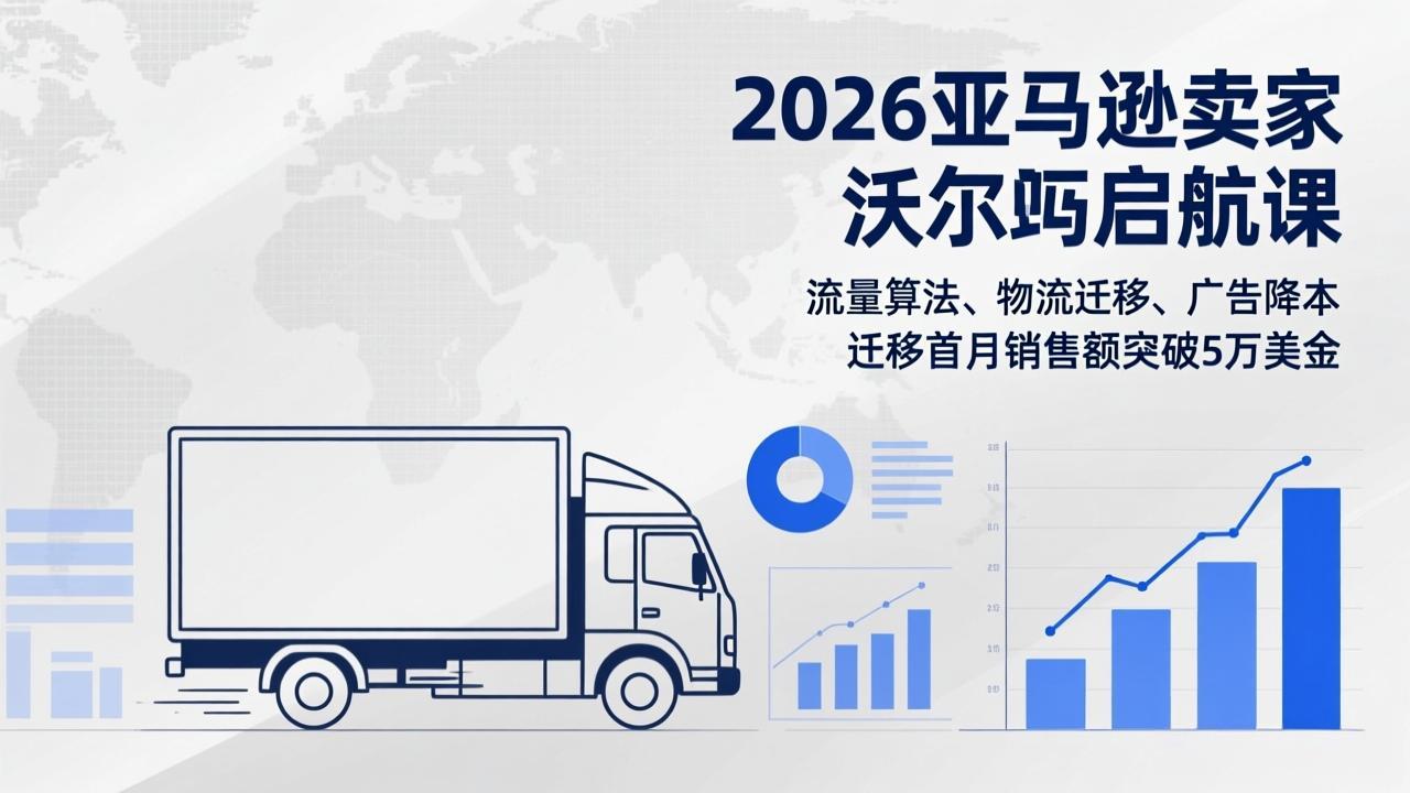 2026亚马逊卖家沃尔玛启航课,流量算法、物流迁移、广告降本,迁移首月销售额突破5万美金-自媒小站网创副业站