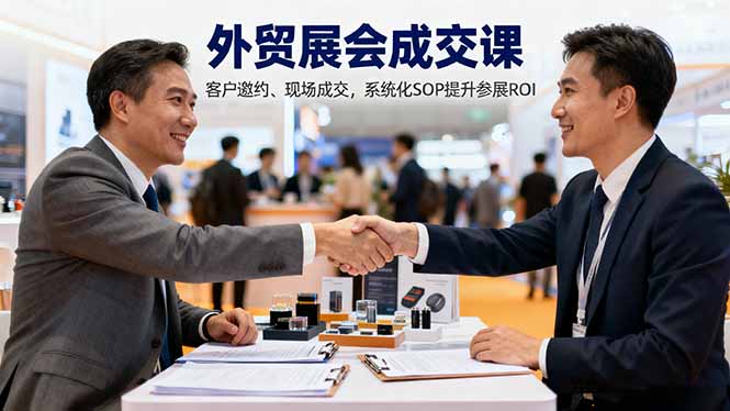外贸展会成交课，含目标制定、客户邀约、现场成交，系统化SOP提升参展ROI-自媒小站网创副业站