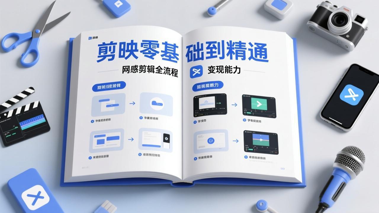 剪映零基础也能快速上手，从入门到精通掌握网感剪辑全流程，掌握能直接变现的剪辑能力-自媒小站网创副业站
