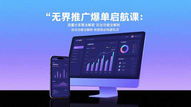 无界推广爆单启航课：流量分发算法解密 后台功能全解析 投放前必知避坑点-自媒小站网创副业站