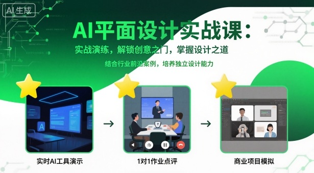 AI平面设计实战课，实战演练，解锁创意之门，掌握设计之道-自媒小站网创副业站
