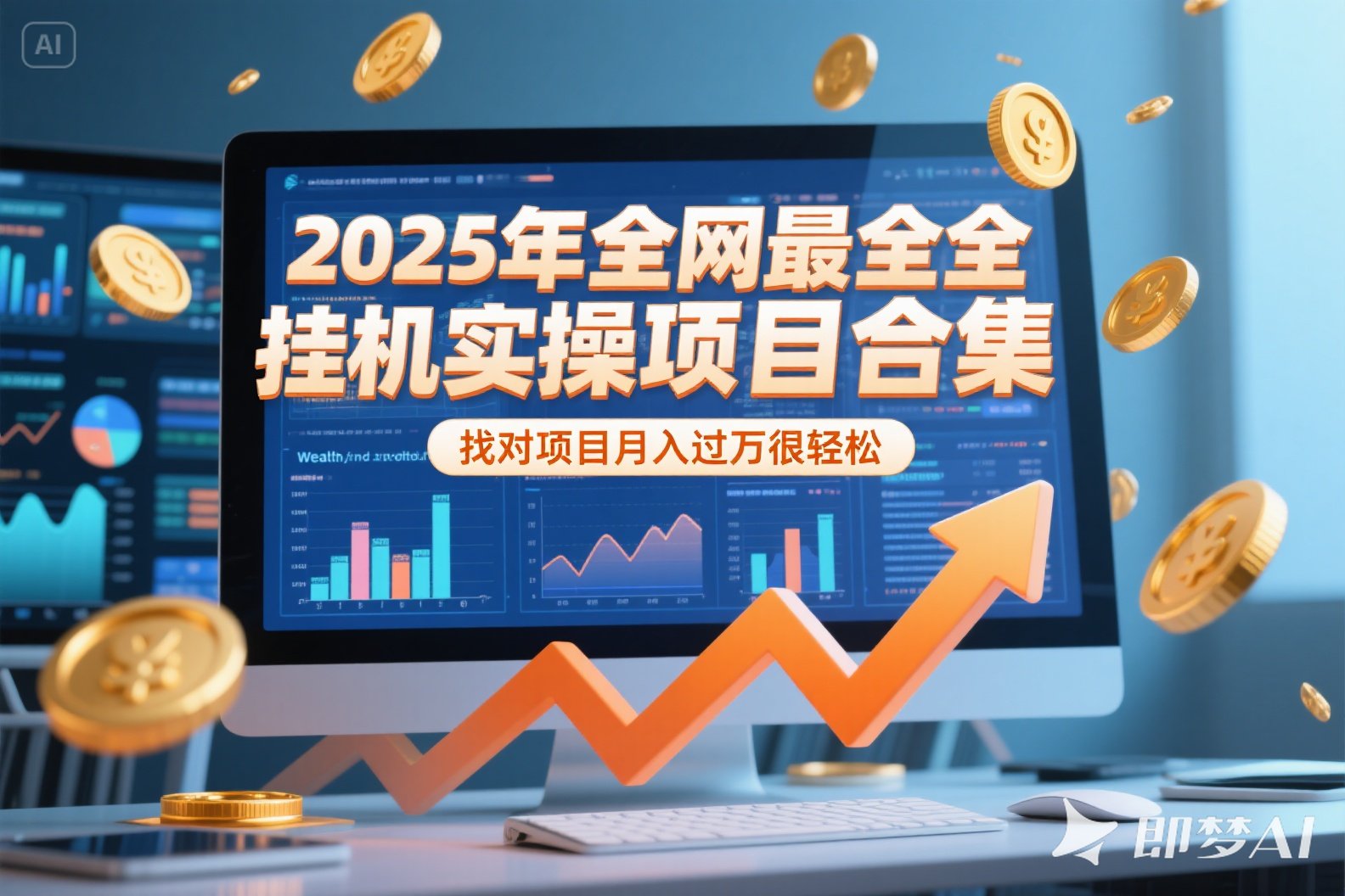 2025年挂机实操项目实操演练，挂机类型，AI直播类型，轻资产创业类型…-自媒小站网创副业站