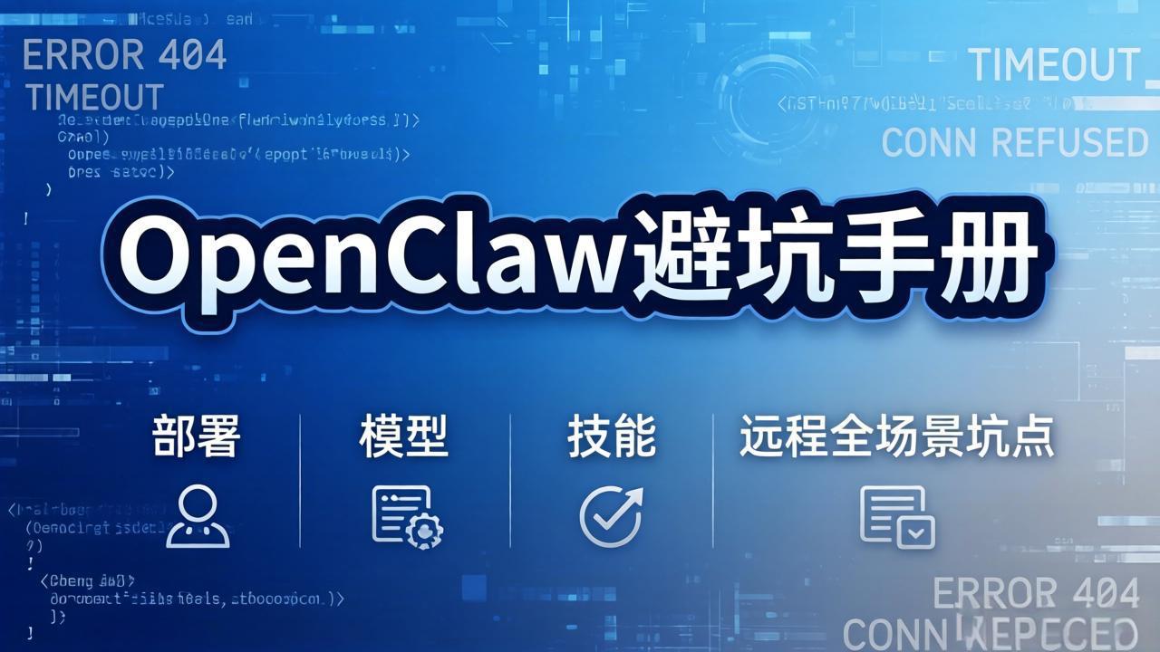 OpenClaw避坑手册：部署+模型+技能+远程全场景坑点，一次性给你说全，少走弯路-自媒小站网创副业站
