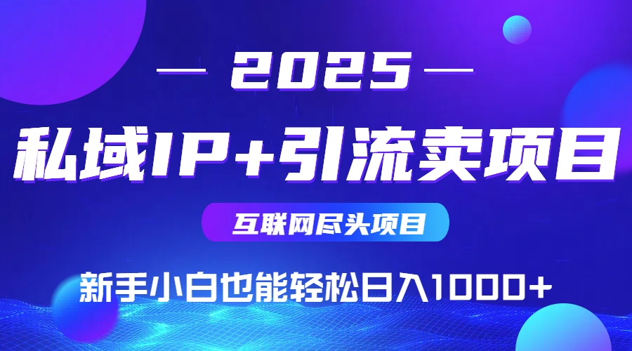 2025网创尽头项目，私域IP+引流，新手小白也能在家日入1000+-自媒小站网创副业站