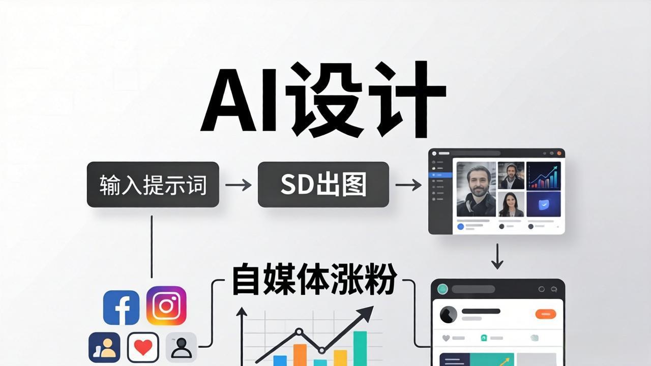 人人都是AI设计师：SD出图+自媒体涨粉一站教学，告别图文素材焦虑，AI设计让你轻松避开内卷-自媒小站网创副业站