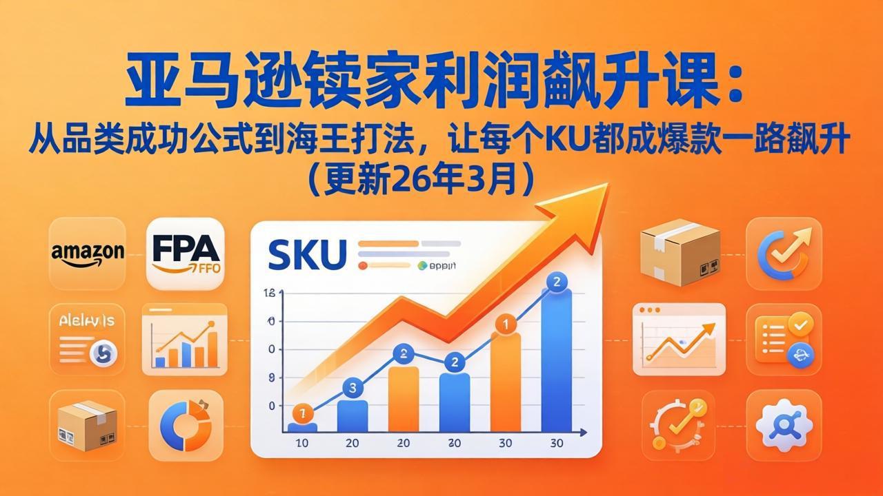 亚马逊卖家利润飙升课:从品类成功公式到海王打法,让每个SKU都成爆款一路飙升(更新26年3月-自媒小站网创副业站