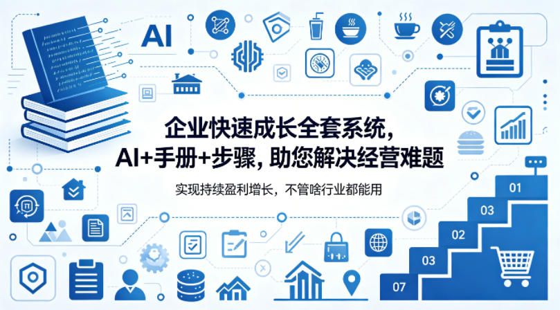 企业快速成长全套系统，AI+手册+步骤，助您解决经营难题，实现持续盈利增长，不管啥行业都能用-自媒小站网创副业站