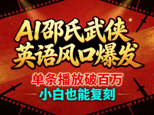 AI邵氏武侠英语风口爆发，单条播放破百万，小白也能复刻-自媒小站网创副业站