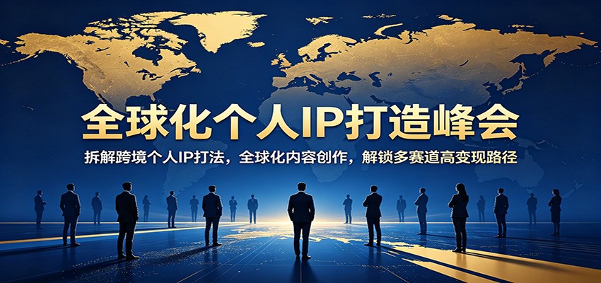 全球化个人IP打造峰会：拆解跨境个人IP打法，全球化内容创作，解锁多赛道高变现路径-自媒小站网创副业站
