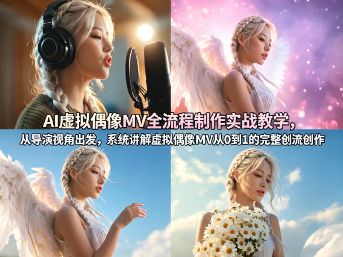 AI虚拟偶像MV全流程制作实战教学，从导演视角出发，系统讲解虚拟偶像MV从0到1的完整创作流程-自媒小站网创副业站