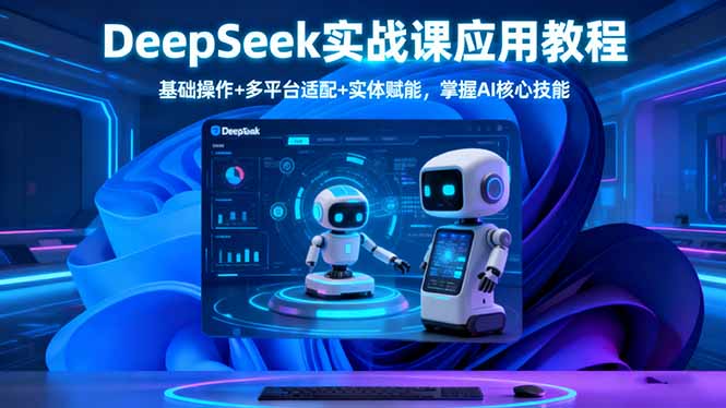 DeepSeek实战课应用教程、基础操作+多平台适配+实体赋能，掌握AI核心技能-自媒小站网创副业站