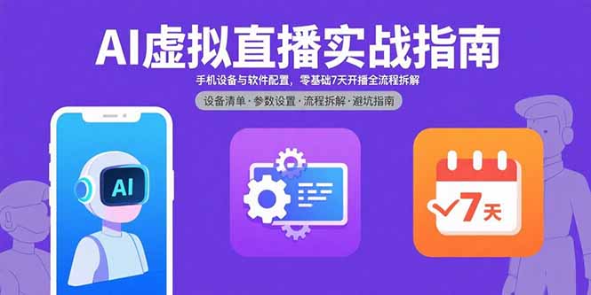 AI虚拟直播实战指南，手机设备与软件配置，零基础7天开播全流程拆解-自媒小站网创副业站