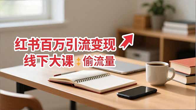 小红书百万引流变现-11月线下大课：分享从0到百万引流路径，手把手教偷流量、拿结果-自媒小站网创副业站