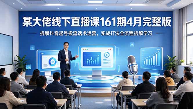 某大佬线下直播课161期4月完整版，拆解抖音起号投流话术运营，实战打法全流程拆解学习-自媒小站网创副业站